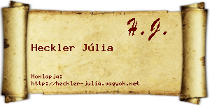 Heckler Júlia névjegykártya